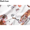 Ciemna ikona Tiger Full Print Hip Hop Koszula Mężczyźni Kobiety Summer Streetwear Męskie koszulki Koszule dla mężczyzn 220401