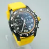 Lyx herrklocka Japan Quartz Endurance Pro Avenger Chronograph 44mm klockor Yellow Rubber 1884 Herrklockor Hardex armbandsur i glas