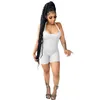 2023 Summer Womens Jumpsuits Designer Slim Sexy Sleeveless Vest Short Rompers Fashion Mini Bodysuit Pit Rib Jumpsuit