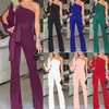 Kobiety Jumpsuits Rompers Women's One ramię Romper Bodysuit Office Lady Party Lets Lets Clubwear Długie spodnie Pantson