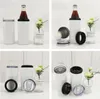 Home 16OZ Sublimation Can Cooler Tumblers Blanks Can Insulator Adapter with Leack-Proof Lid Stainless Steel cups ZC1252