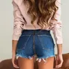 Jeans Short Denim Shorts For Female Sexy High Waist Back Zipper Hem Ripped Party Club Pants Elastic Stretched Femme Women's