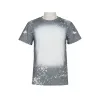Camisetas branqueadas de sublimação de festa por atacado Camisetas de algodão Transferência de calor camisa em branco Bleach camisetas poliéster branqueadas