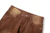 Jeans Hombres Marrón Lavado Hip Hop Pantalones de mezclilla de alta calidad para hombres Jean Moda Pantalones de pierna ancha