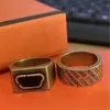 Mens Designer Rings Fashion Luxury Jewelry For Women Bronze Gold Couple Ring Classic Retro Ornaments Full Letter Big Rings Lady Party Gift
