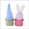 Décoration de fête Fournitures d'événements Festive Maison Jardin Pâques Lapin Nain Poupée Sans Visage Fée Ménage En Peluche Famille Enfants Jouets Pour Enfants Drop D