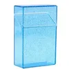 Pretty Transparent Colorful Plastic Portable Tobacco Cigarette Case Holder Storage Flip Cover Box Innovative Protective Shell Smoking