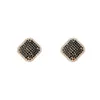 S3019 Fashion Jewelry S925 Silver Stud Earrings Black Square Rhinestone Earrings