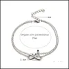 커프 팔찌 보석 보석 판매 패션 925 Sier Infinity Love Heart 26 글자 이니셜 도매 드롭 배달 2021 2CO를위한 Anklet 팔찌