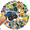 50pcs autocollants de voiture mélangés Enfants camions de dessin animé pour le skateboard bébé scrapbooking crayon berceau de téléphone pour ordinateur portable planificateur de décoration album album kids toys diy décalcomanies