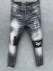 DSQSY DSQ Kot Erkek Lüks Tasarımcı Kot Sıska Yırtık Serin Guy Nedensel Delik Denim Moda Marka Fit Kot Erkekler Yıkanmış Pantolon 1040