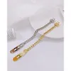 Aço inoxidável ajustável cinto fivela cadeia de cadeia de manguito pulseira para mulheres homens 8mm 19cm prata ouro