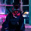 Maski imprezowe Trójkątne zimne światło Cyberpunk Mask Cosplay Scifi Equipment Party 2208232541825