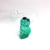 Mini Smoking Hookahs Two Skull Glass Oil Burner Bubblers