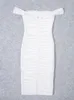 Beaukey осень сексуальный белый длинный Bodycon HL BANDAGE DRANGES Женщины от плеча Club Знаменитость высококачественная vestido XL 220510