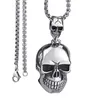 Colliers pendentifs pour homme en métal de haute qualité grand collier de motard double tête de mort