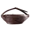 Vintage Brown Men midjepackar läder midja väskor Fanny Pack Belt Bag Travel Bestpåse Male Midjeväska MAN Telefon Väskor 220705