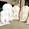 Sublimation Blanc Halloween Sacs De Noël DIY Personnalisé Père Noël Sacs Cordon Sac Cadeau De Noël Sac