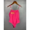 Women Pink Sexy Swimsuits Luxury Designer Bikinis One Piece Classic Letter Swimsuit Summer Swimwear Sun Bath Lady Womens Clothes