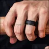 Band Rings Jewelry Sile Wedding Ring For Men Elegant Affordable 8Mm Rubber Womens Engagment Bands Beveled Edges Drop Delivery 2021 S5Crf