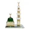 Dekorativa föremål Figurer Muslimsk moskéstaty Dekor Crystal Gilded Architecture Miniature Model Islamic Home Table Souvenir