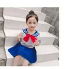 Clothing Sets High Quality Fashion Girls/boys Professional School Blue And White Short Sleeves Uniforms Costume Leotard GirlsClothing