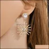 Stud Earrings Jewelry Selling Womens 18K Gold Star Coral Charms Earring earl Rhinestone Luxury Gifts Drop Delivery Ua3L5