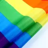 14x21cm LGBT Flag For Lesbian Gay Pride Colorful Rainbow Home Decor Friendly Stick With Flagpole 5x8 Inch Hand Waving Banner Handhold Using Gold Top