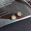 Stud 18k Gold 18 K Woman Earrings Unusual Earings Trend Piercing Small Crystal Vintage Ear Cuffs For Party Women's JewelryStud Dale22 Fa