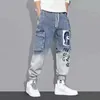 Jeans pour hommes mode marque classique pantalon Cargo pour hommes poche pantalon d'extérieur ample Safari Style Graffiti salopette hommes