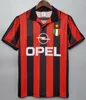 90 91 Camisetas retro casa 95 96 97 Gullit JERSEY DE FÚTBOL 01 02 03 Maldini Van Basten fútbol KAKA Inzaghi 06 07 milan 2009 PIRLO SHEVCHENKO BAGGIO Ac Milans