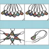 Pendant Necklaces Pendants Jewelry Wholesale 6Pcs Flower Statement Leaf Murano Mixed Colors Lampwork Glass Dhsf0