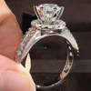 10K AU417 White Gold Women Ring Diamonds 1 2 3 4 5 CACAT REOLD READERD FARDENT Party Companizary Ring 220816