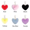 Décorations intérieures aiment les cheveux Boule Keychain Light Gold Chains Peach Hearts Plux Car Pendant Léopard Pattern Lovers Heart Accessories