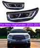 Samochód przednie światła dla Toyota Kluger 20 15-20 17 Zespół reflektorów Nowy Highlander Upgrade LED Daytime Light