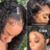 Deep Wave X Lace Front Wig Human Hair S Curly Glueless Virgin Brazilian Preplucked Density 220606