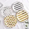 Disposable Dinnerware Hot Stamping Paper Plates Birthday Party Decorations Kids Adult Wedding Party Supplies