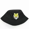 Berets Tiger Animal Embroidery Cotton Bucket Hat Fisherman Outdoor Travel Sun Cap Hats For Men And WomenBerets