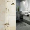 Bathroom Shower Sets Solid Brass Double Handles Mixer Tap Tub Swivel Spout Hand Faucet Gold Polished Kgf387Bathroom