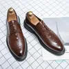 Kleding schoenen mannen luxe designer krokodil patroon top lederen trouwfeest mode loafers