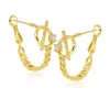Luxury Charm Hoop Diseñador de aretes geométricos Círculo de oro Oenings para mujeres Pendientes de la India Regalo de Navidad Joyas Femeninas Vacunas de boda Elegante