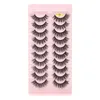 Hand Made Reusable Russian Strip False Eyelashes Extensions D Curved Multilayer Thick Curly Mink Fake Lashes Eyes Makeup Easy to Wear DHL