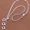 Chains Sterling Silver Necklace 925 Fashion Jewelry Tai Chi Three Wire Squares /aytajqaa Bklakbsa AN441Chains