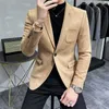 Men's Suits Blazers Deerskin Leather Jacket Blazer Men Casual Slim Fit Blazer Hombre Suit Leather Jacket Men Terno Masculino Men Clothing 6 Color 220826