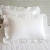 Solid Home Cushion 1 Stück weißer Kissenbezug Sham Princess European Cover Protector Bettwäsche Baumwolle Rüschen 48 74 cm 220623