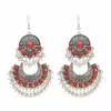 Baumelnder Kronleuchter, ethnischer Vintage-Stil, silberfarben, Jhumka-Glocken, Perlen, Quaste, Statement-Ohrringe für Frauen, türkischer Stammes-Zigeunerschmuck, PartyDan