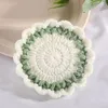 tovaglietta da tavolo rotonda in cotone all'uncinetto in pizzo colorato tovaglietta di stoffa tazza tazza sottobicchiere fiore centrino cucina decorazioni natalizie