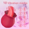 Vibrators Rose Sucking Tongue Licking Clit Nipple Sucker for Women Clitoris Stimulator Oral Pussy sexy Toys Products
