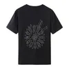 T-shirt da uomo Camicia da uomo T-shirt da uomo T-shirt da uomo Donna di lusso oversize Donna Lettera Tee Amanti di strass Nero 20ss Moda Estate Slim Manica corta