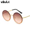Sonnenbrille Luxus Übergroße Runde Frauen Retro Marke Designer Kette Metall Rahmen CHIC Sonnenbrille Für Weibliche UV400 Oculos Brillen